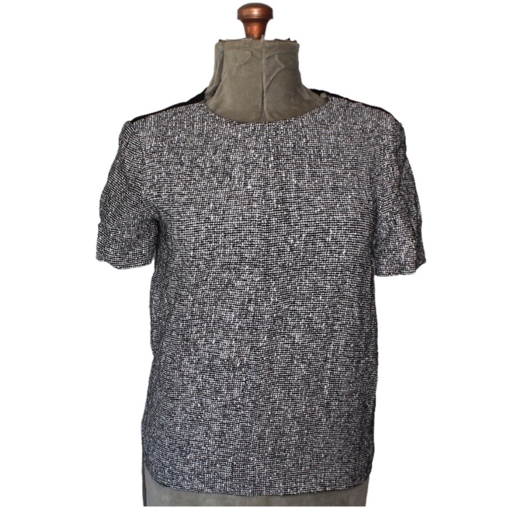 Rag & Bone White & Black Tweed Blouse Size Small